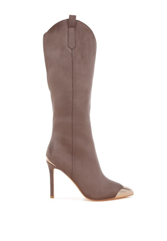 Ridda Metallic Cap Toe Denim Boots