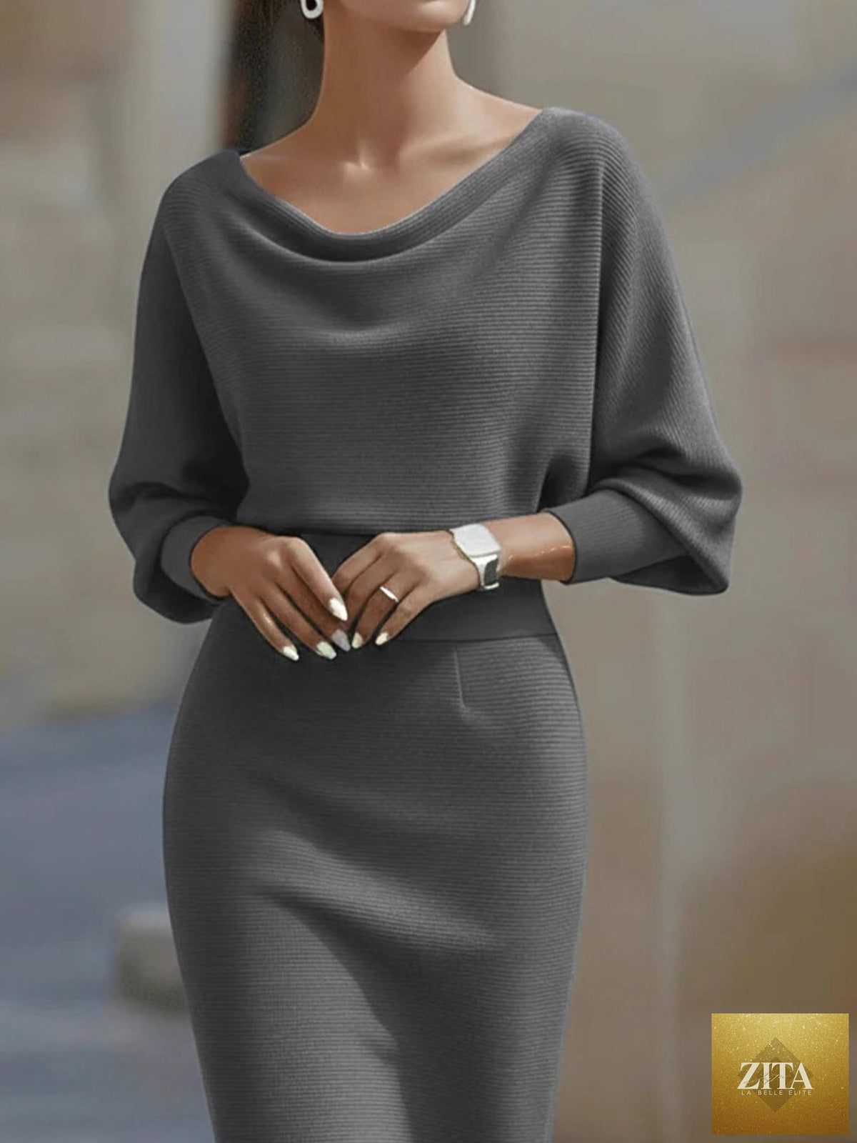 Cowl Neck Knit Bodycon Dresse