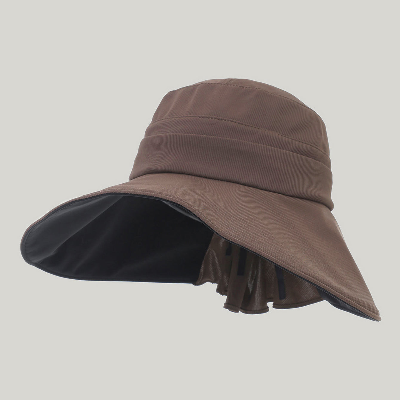 Women's wide-brim striped sun hat by FitiqueFit, lightweight outdoor hat with UV protection, perfect for sunny outdoor activities.
