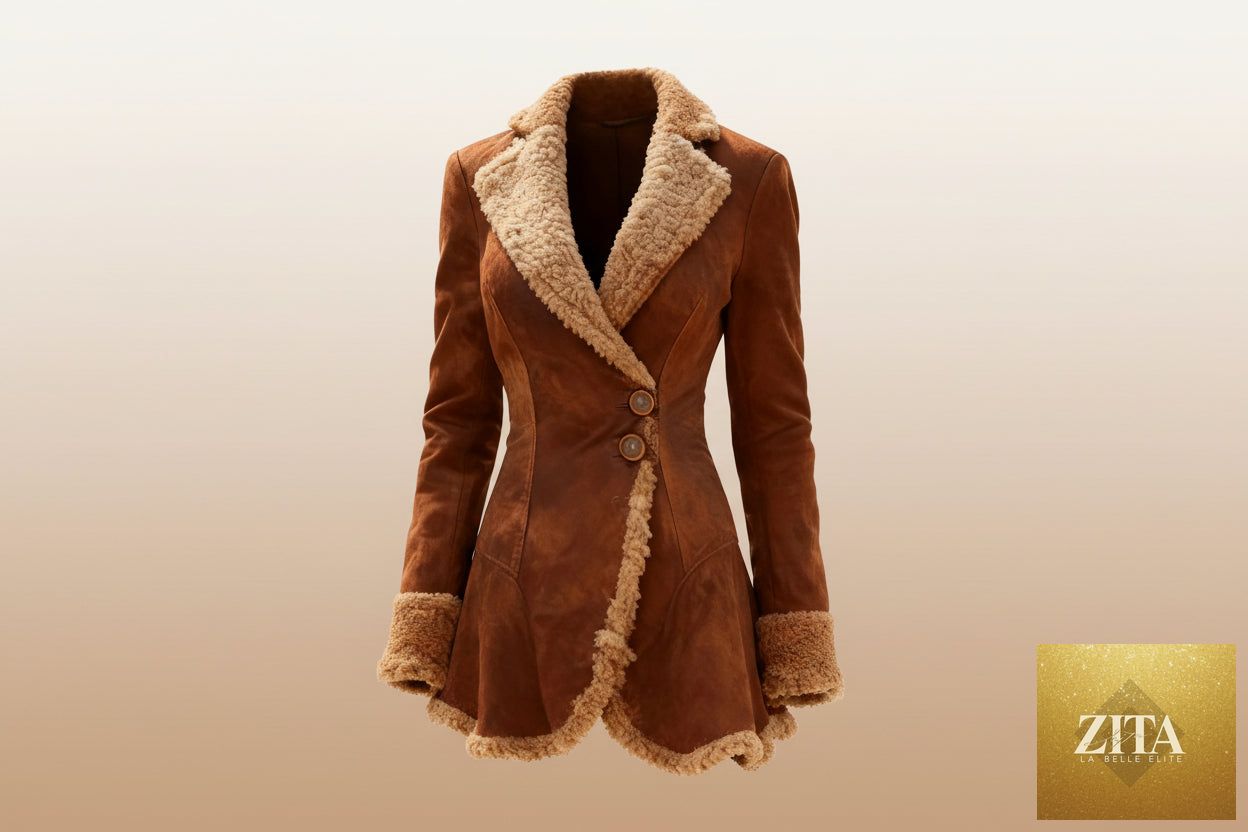 Women’s thick fleece winter coat with fur lining from FitiqueFit, featuring a cozy, insulated design for cold weather.