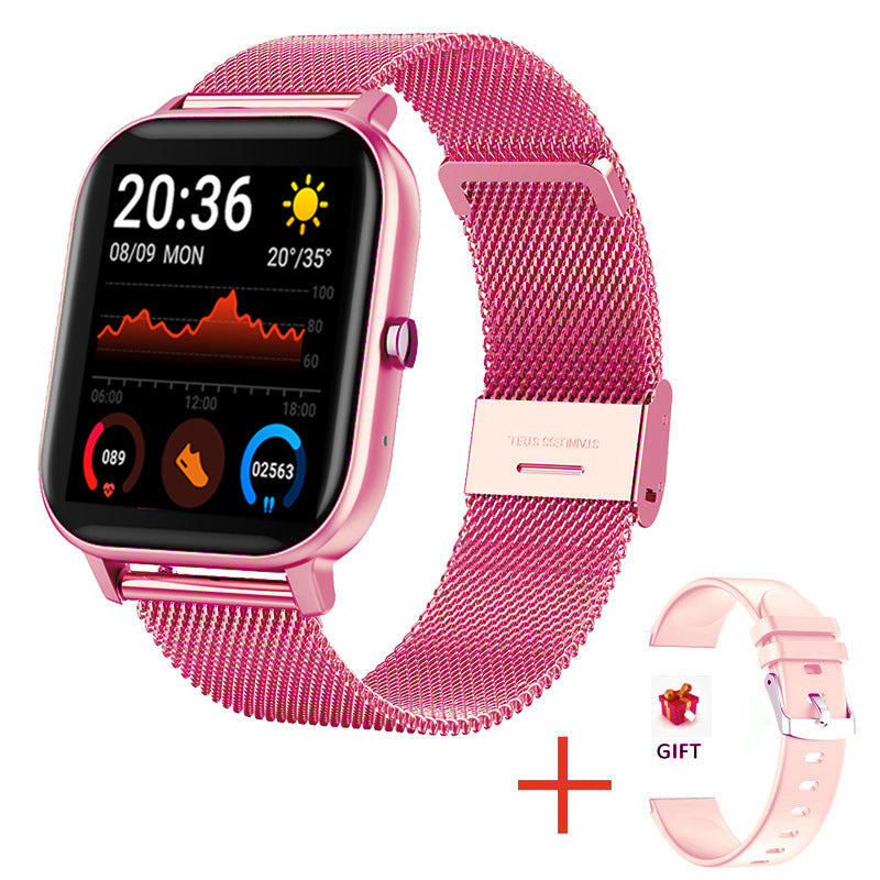 Smart Watch Heart Rate Blood Pressure Color Screen Exercise Maroon Asteria