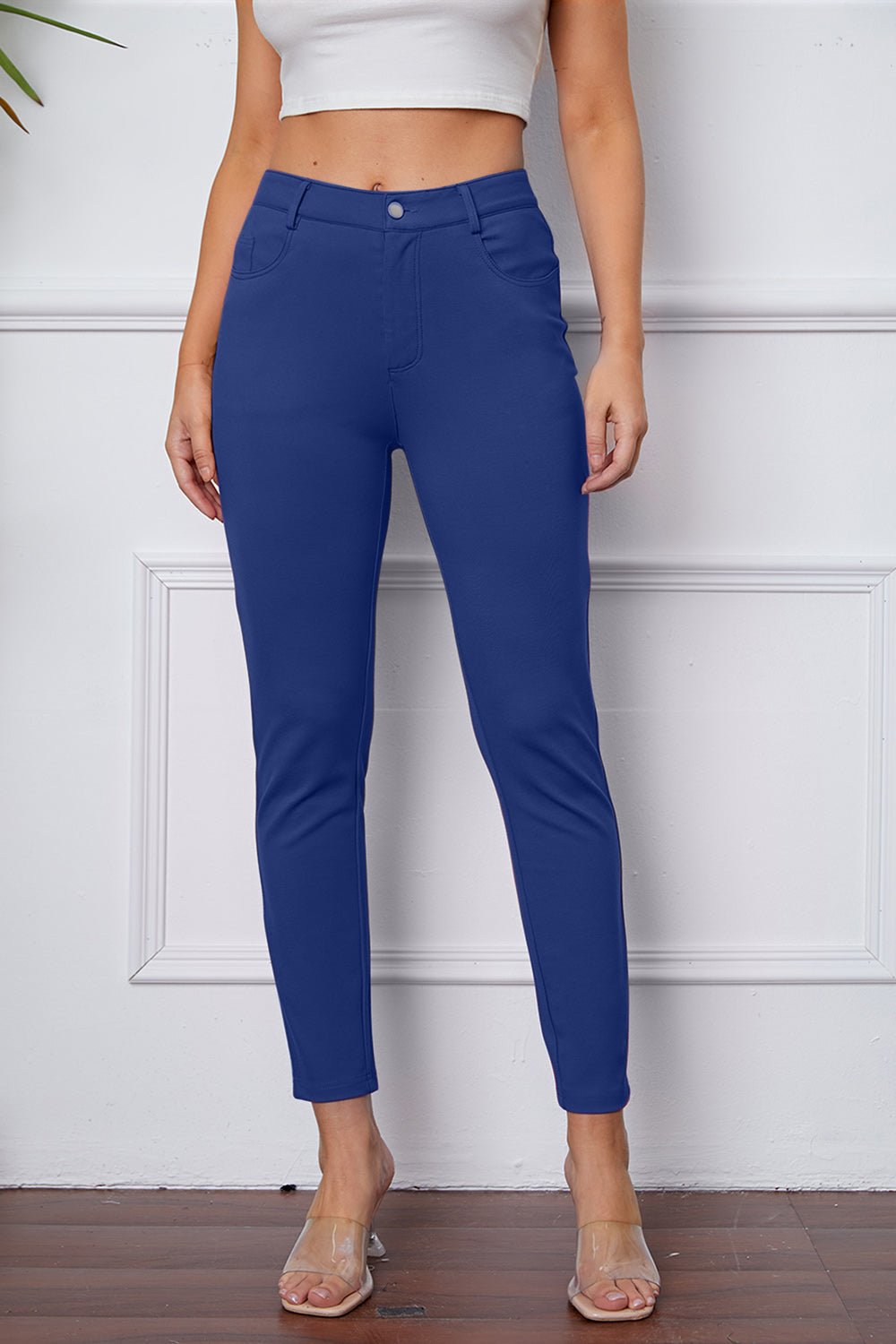 StretchyStitch Pants By Basic Bae Pocketed Opaque Stretch For Women All Day Comfort