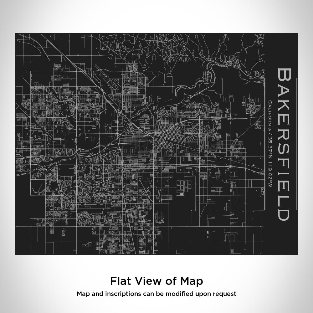 Bakersfield - California Map Bottle with Bamboo Top in Matte Black Cyan Castor