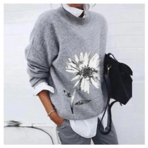 Fashion Long Sleeve Pullover Sweater Fall And Winter Fashion Solid Crimson Medea