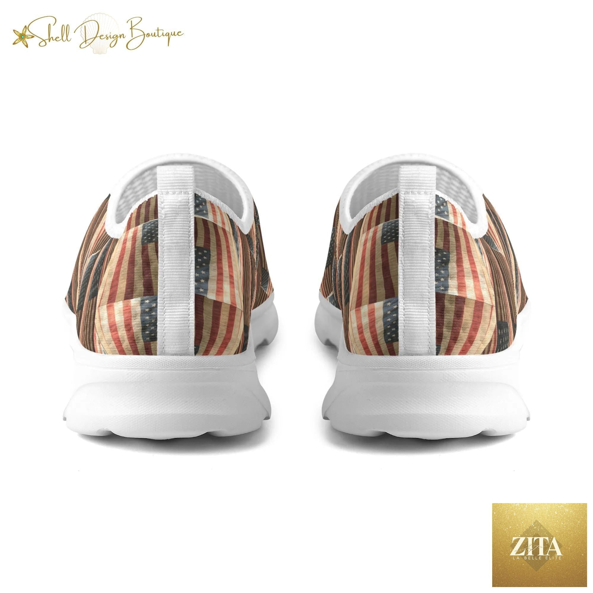 3D USA Flags Lightweight Adult Unisex Athletic Slip-on Shoes | Shipped in US