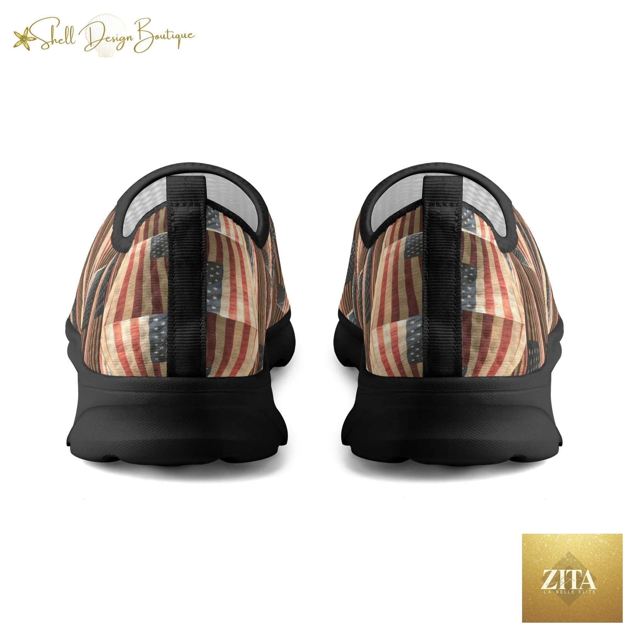 3D USA Flags Lightweight Adult Unisex Athletic Slip-on Shoes | Shipped in US