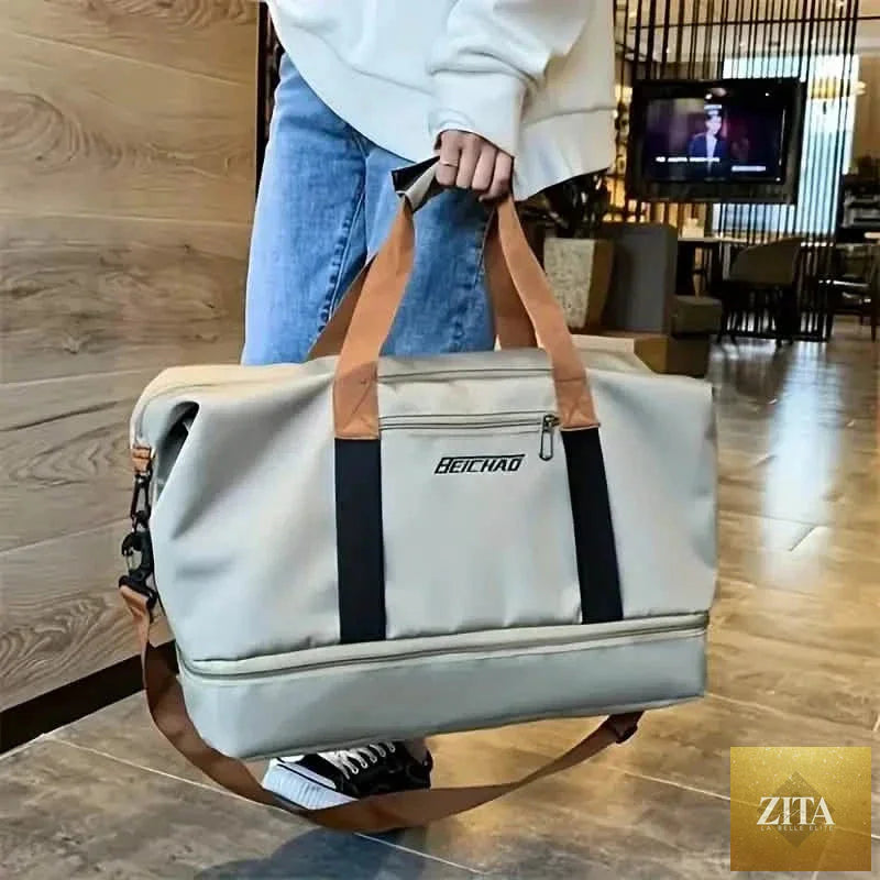 Nylon Duffel Bag for Travel – Large Capacity, Foldable, Shoe Compartment – Men & Women