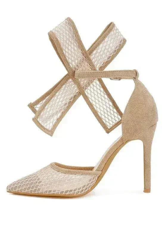Femstylo Regenta women's stiletto sandals with big bow detail, stylish open-toe footwear for elegant summer looks.