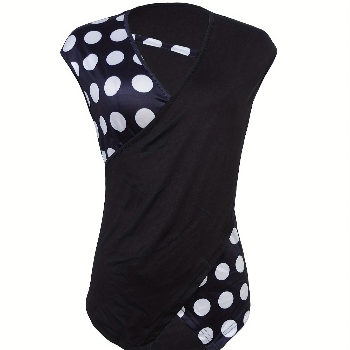 Women's sleeveless collar shirt top by FitiqueFit featuring a unique design, perfect for casualwear and stylish daytime wear.