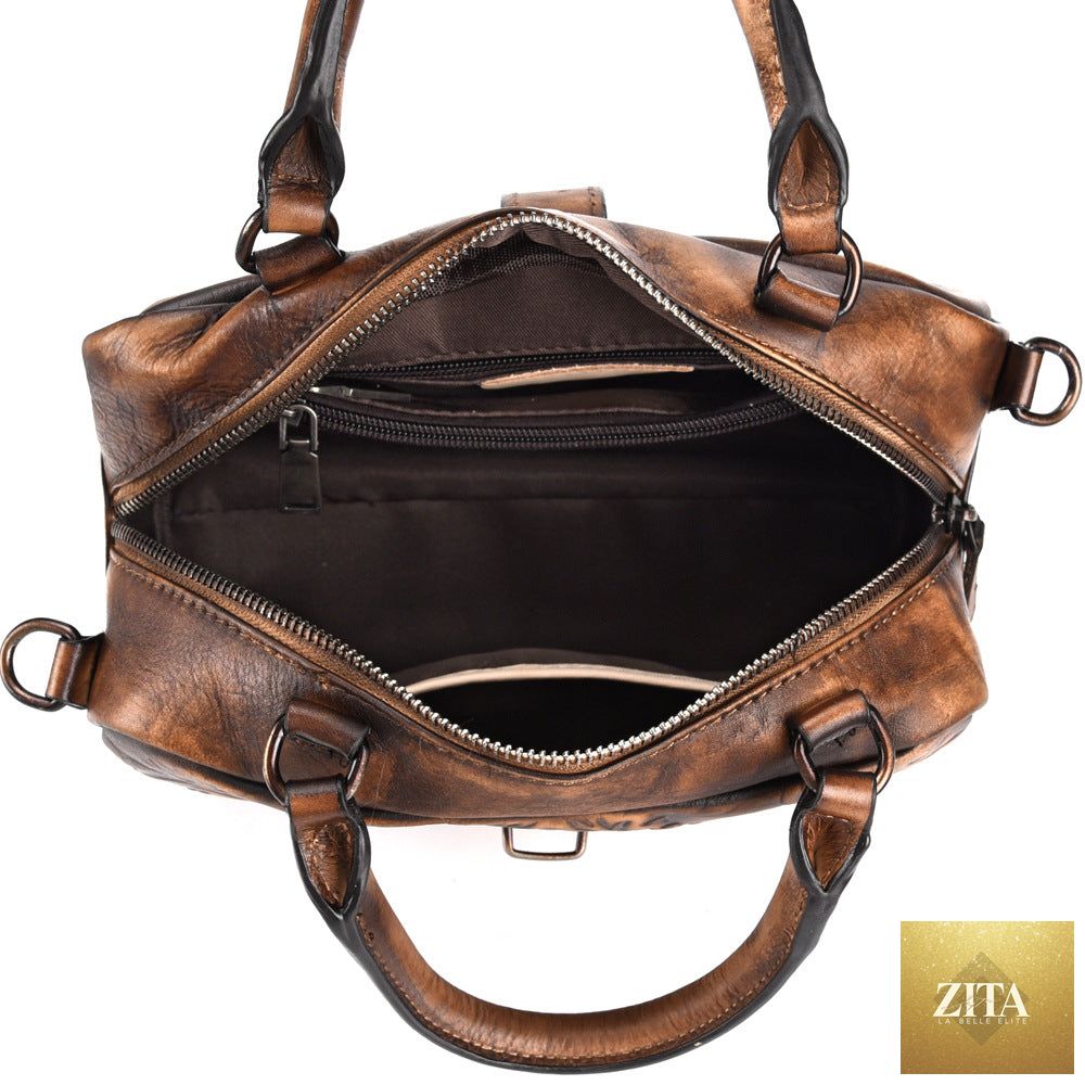 Crossbody Hand-rubbed Top-grain Leather Bag