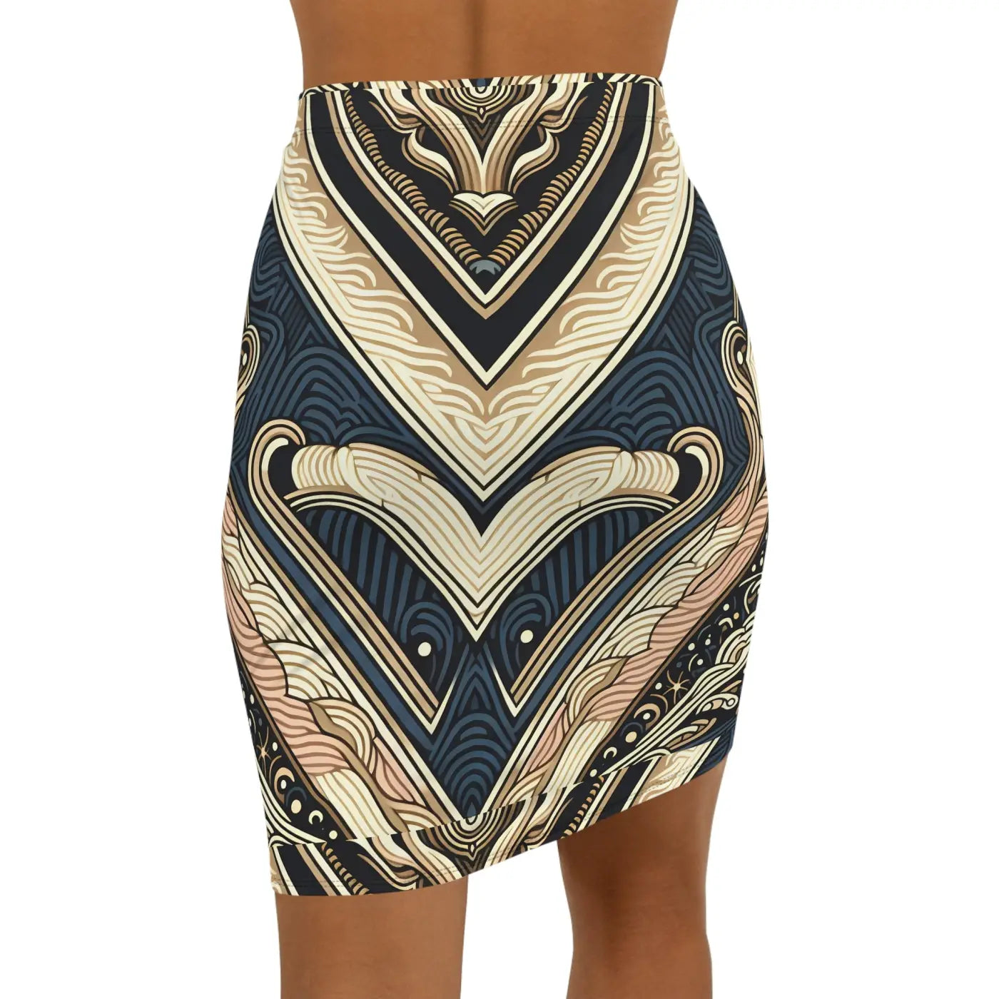 Chic Geometric Pencil Skirt - Stylish Office Wear - DipaliZ