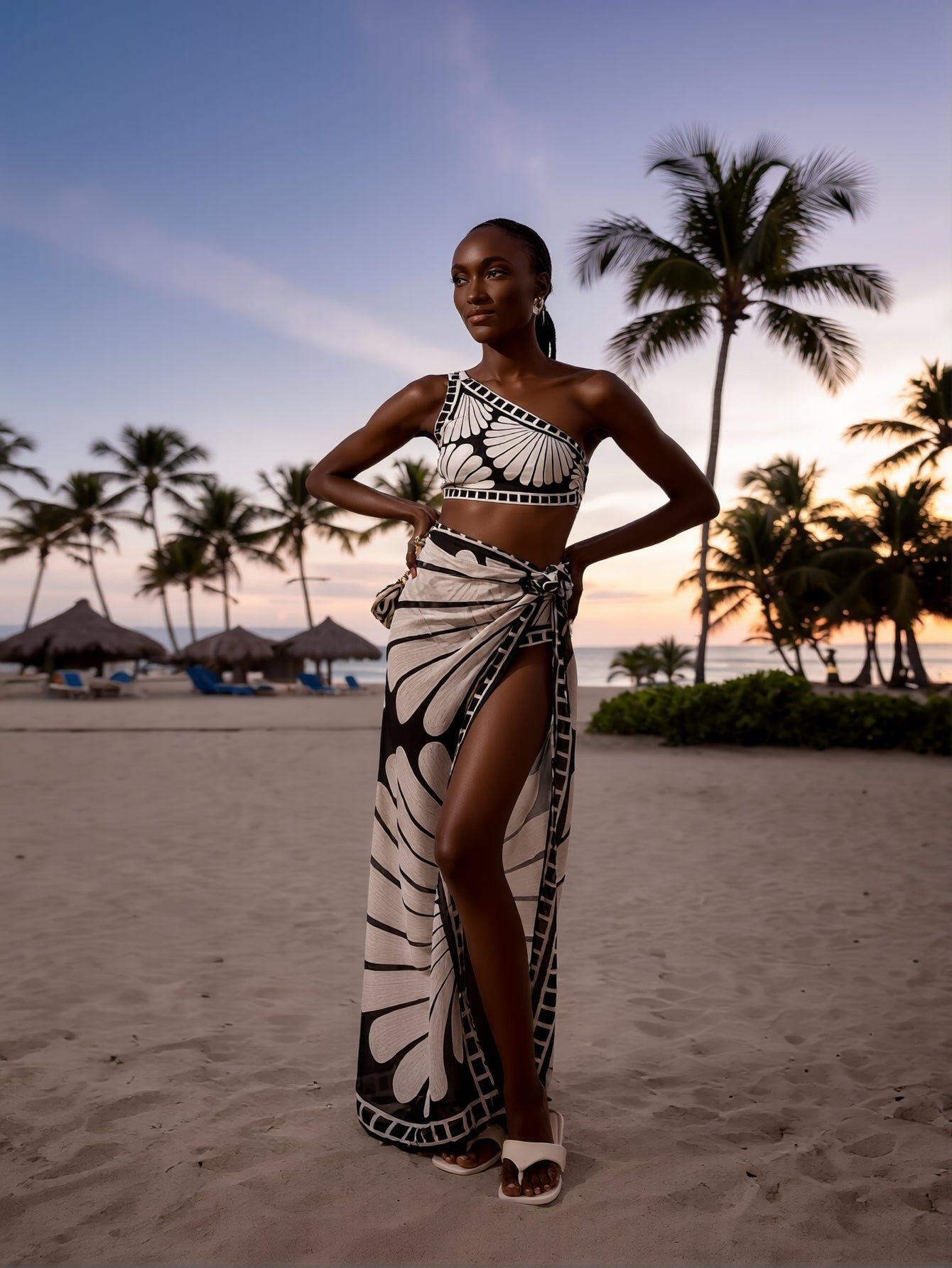 Women's high-neck swimsuit by FitiqueFit featuring a built-in shelf bra, perfect for beach swimwear with a sleek, stylish design.