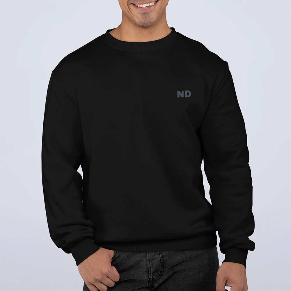 Mens ND Sweatshirt with Swirl Back Design Yellow Pandora