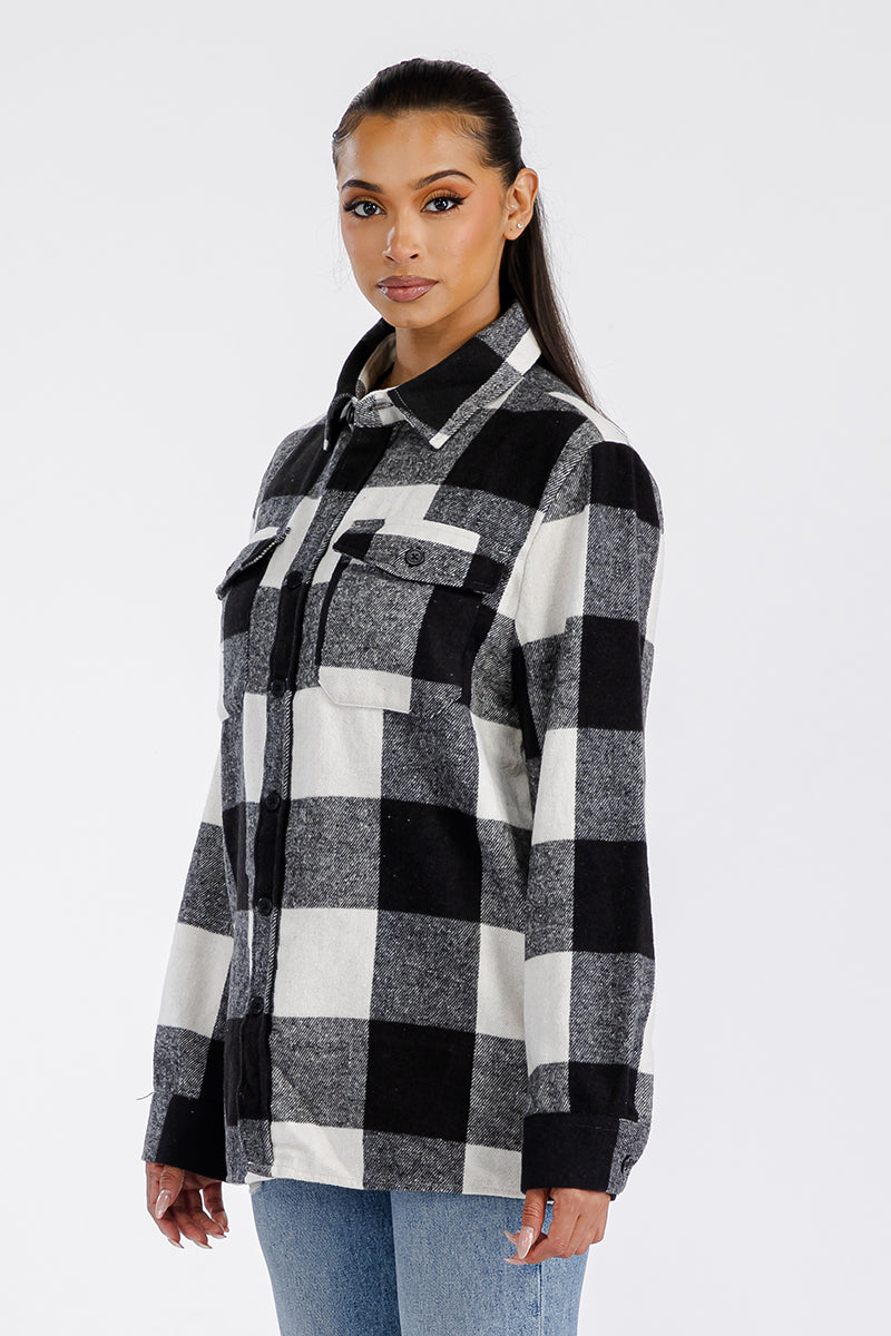 Boyfriend Oversized Soft Flannel Shacket FL503 Lime Milo