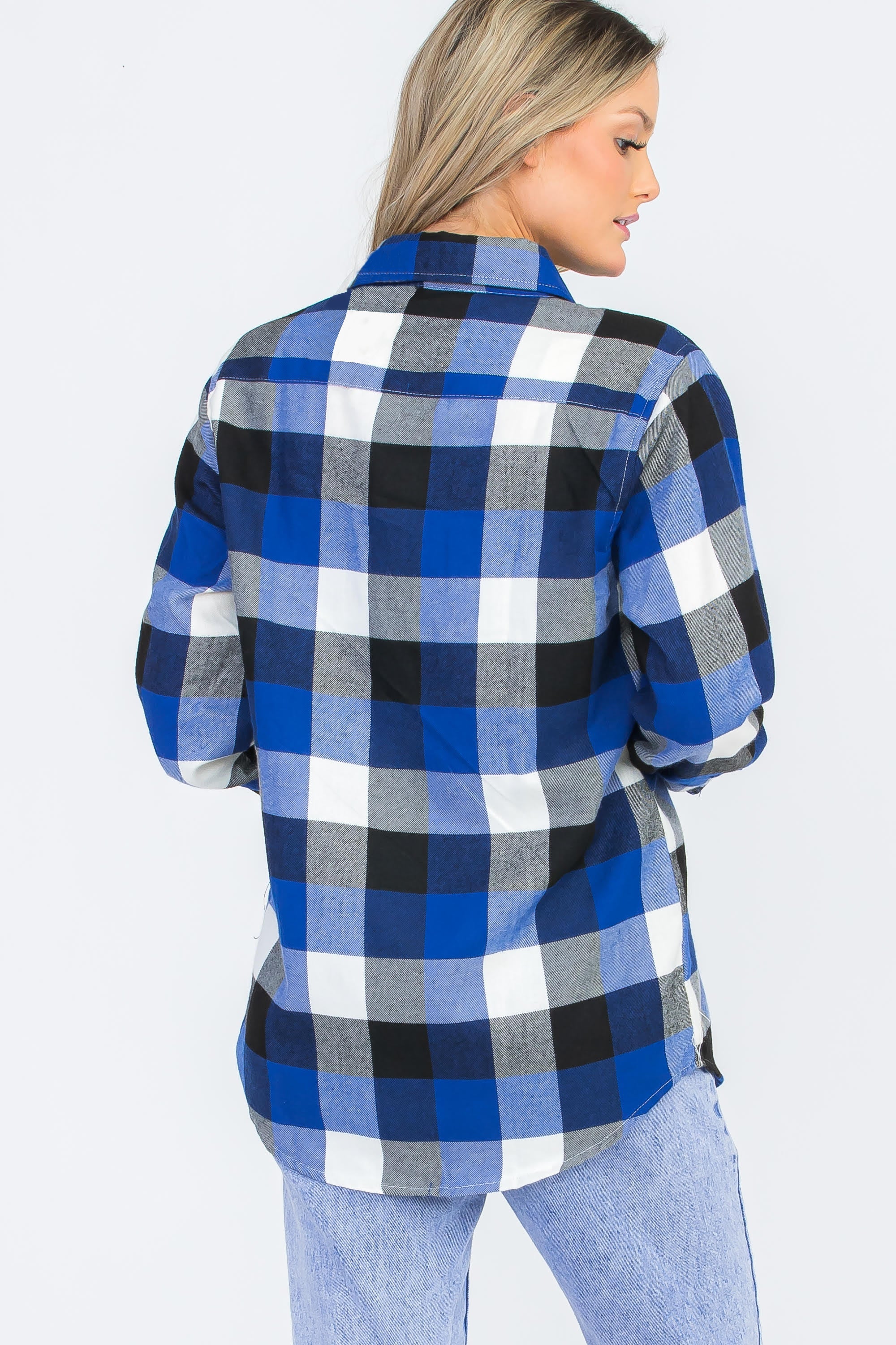 Oversize Boyfriend Plaid Checkered Flannel FL112 Lime Milo