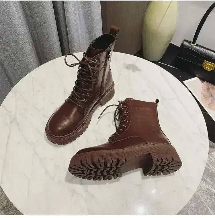 Femstylo Rhinestone Martin Boots with sparkling embellishments, featuring a bold design and sturdy sole for a stylish, confident look.
