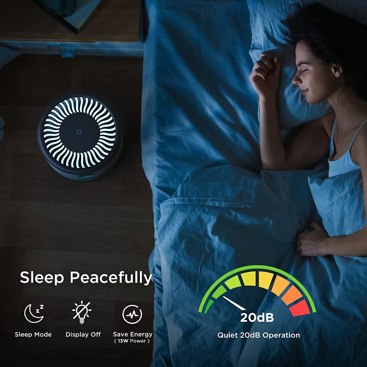 KOIOS Air Purifiers for Bedroom Home H13 HEPA Filter Purifier Teal Simba