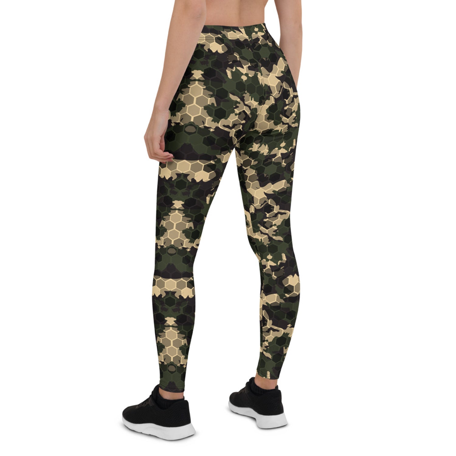 Womens Army Camo Leggings with Honeycombs Maroon Sooty