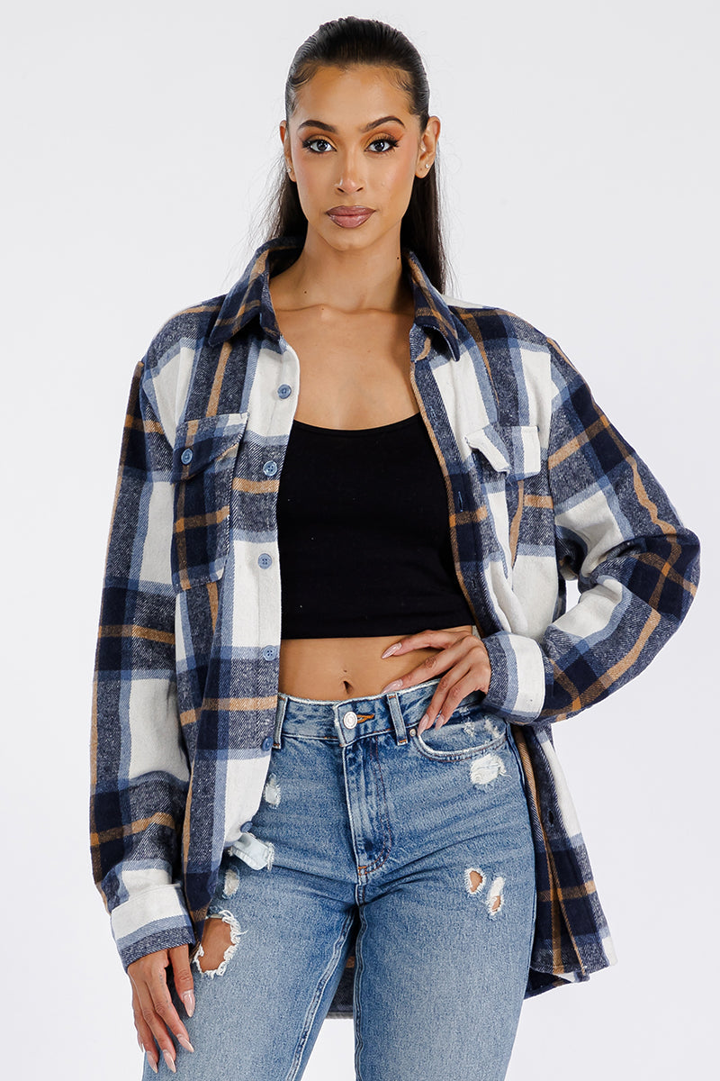 Boyfriend Oversized Soft Flannel Shacket FL506 Lime Milo