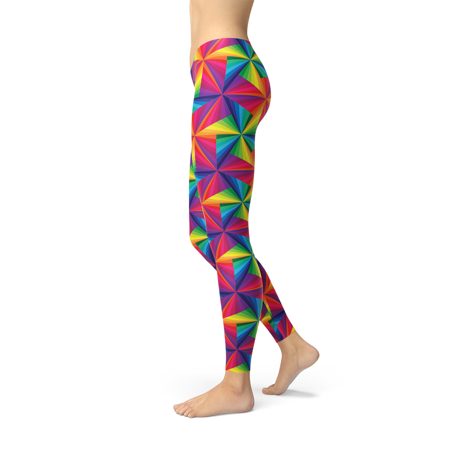 Womens Rainbow Pinwheel Leggings Maroon Sooty