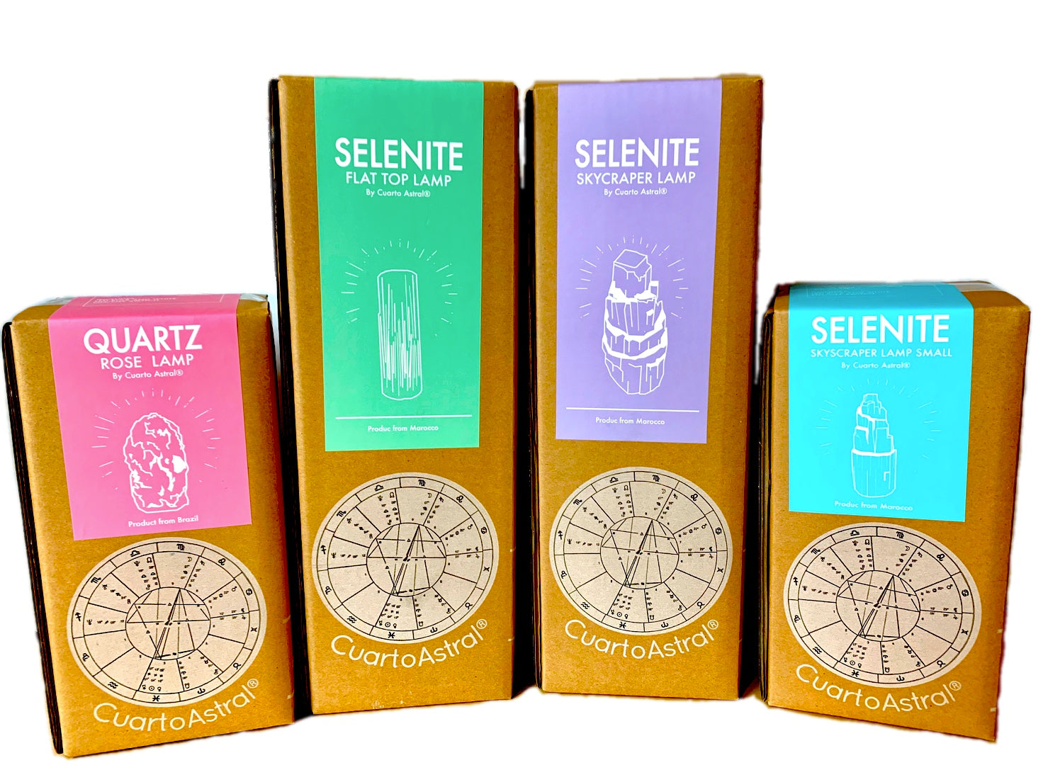 Selenite Crystal Skyscraper Lamp Prime Teal Lily