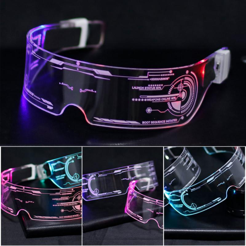 7 Color Decorative Cyberpunk LED Goggles LED Luminous Glasses Lilac Milo