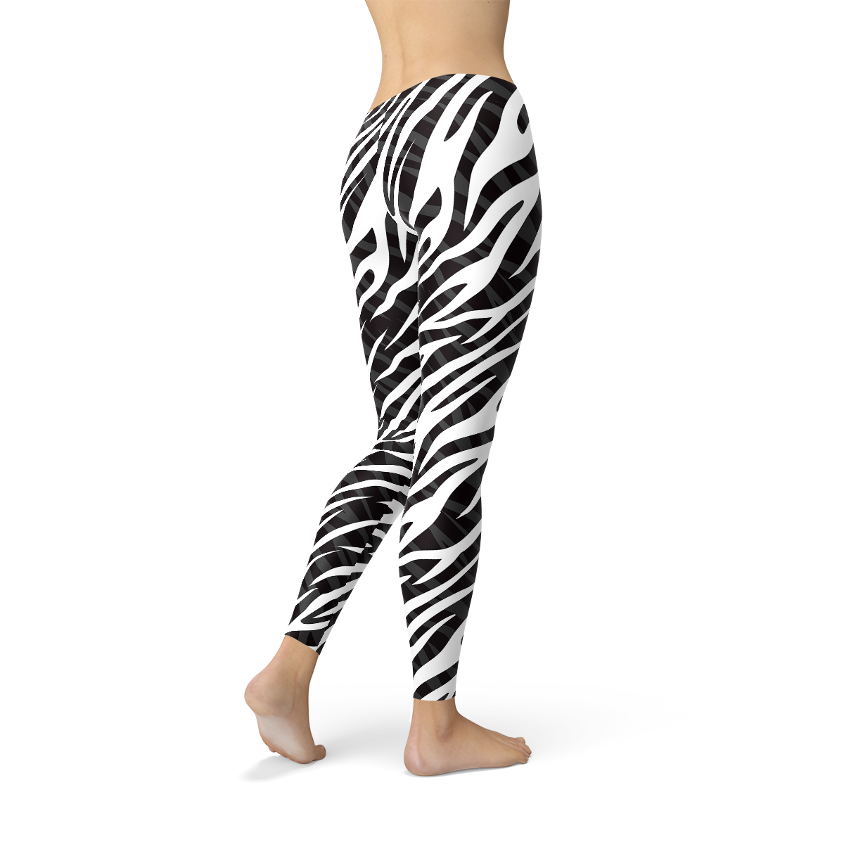 Womens Zebra Stripes Leggings Maroon Sooty