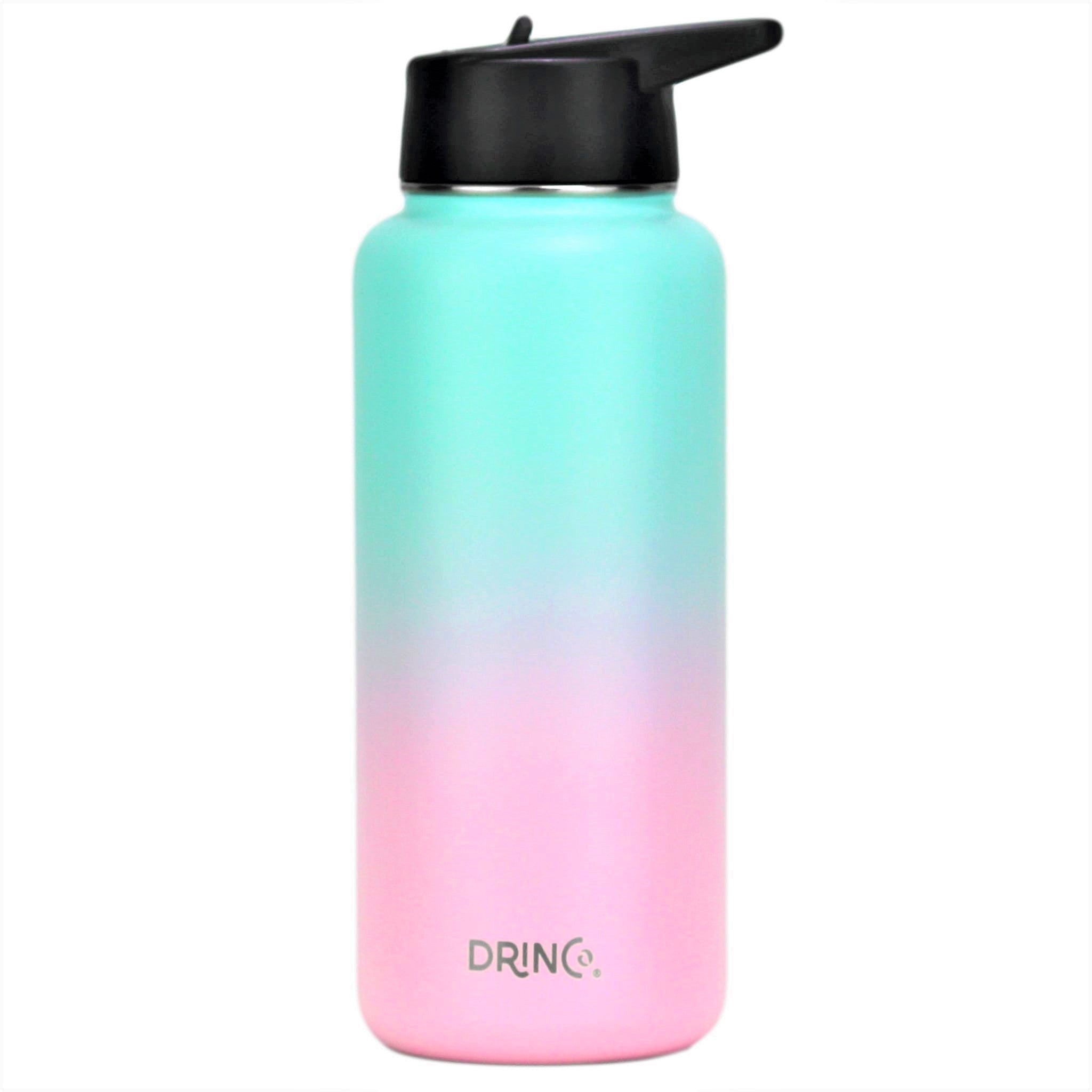 DRINCO® 32oz Stainless Steel Water Bottle (3 lids) - Macaron Orchid Lavender