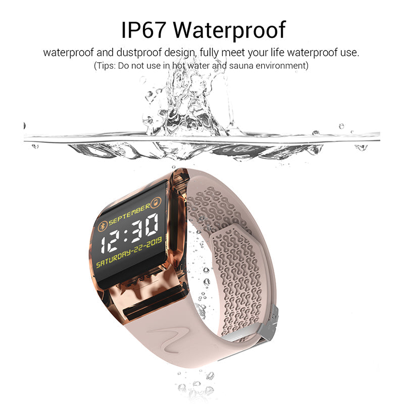 Smart Watch Health Monitoring Arc Glass Bracelet Teal Simba