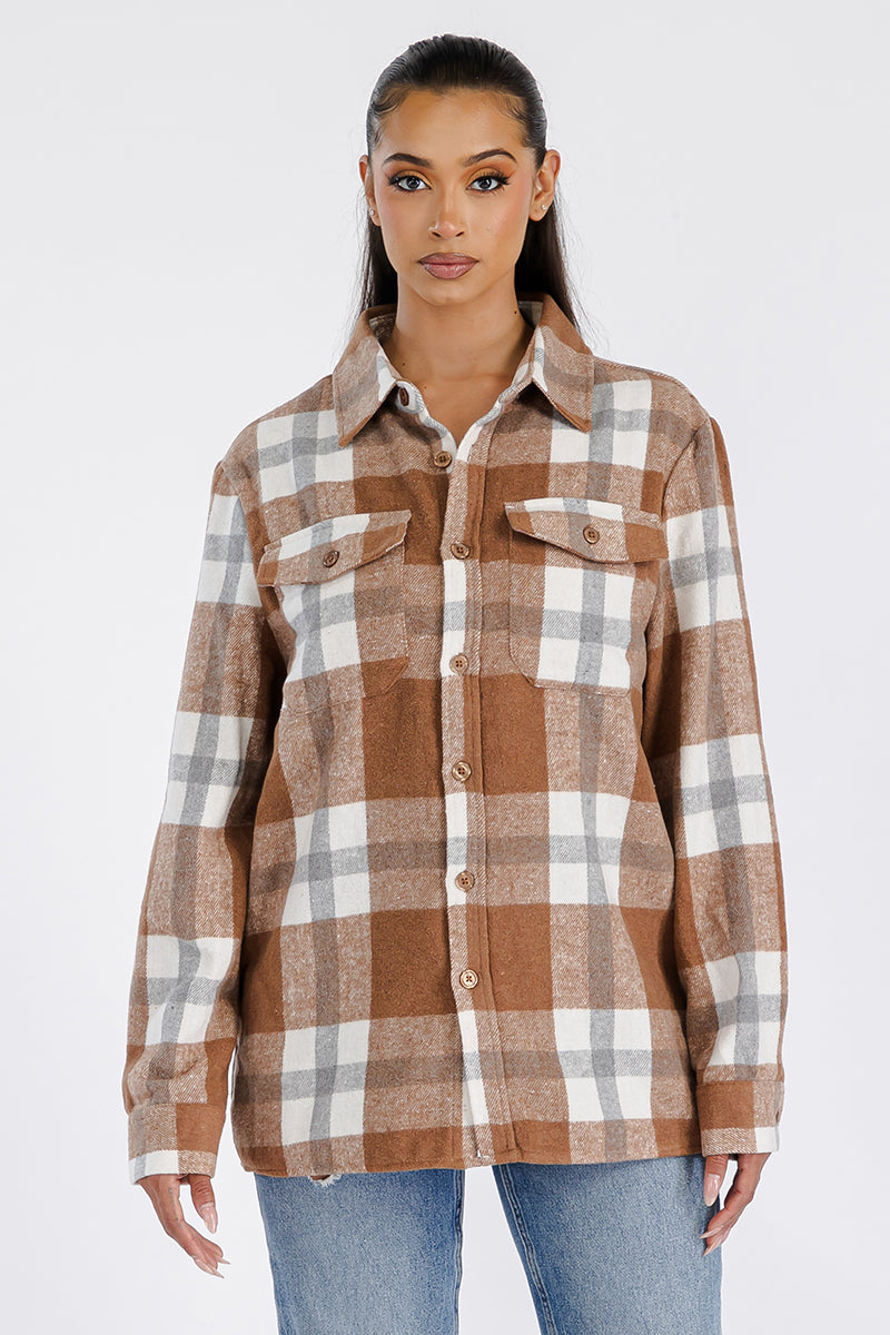 Boyfriend Oversized Soft Flannel Shacket FL505 Lime Milo