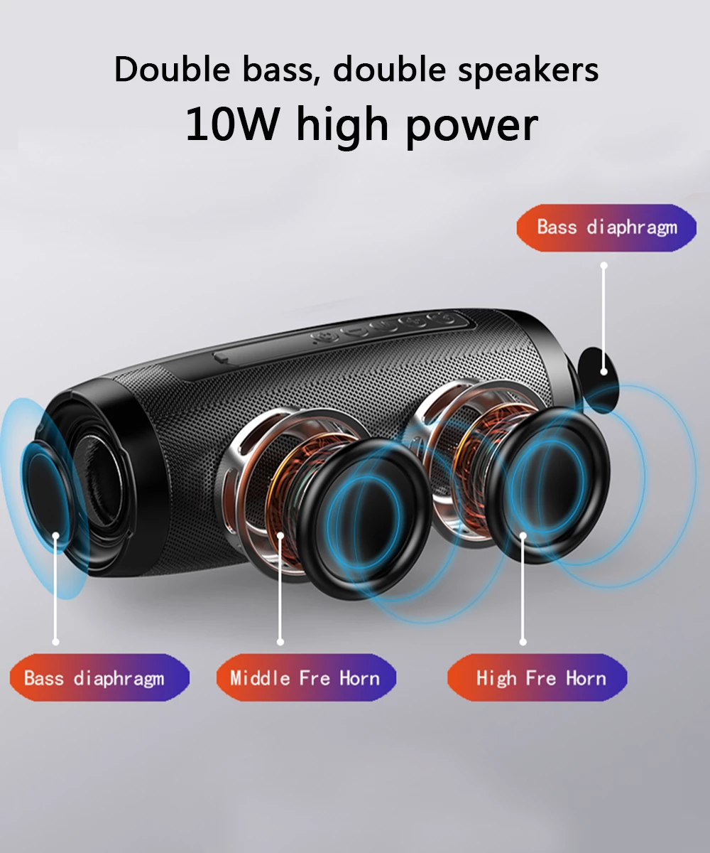 Wireless Portable Bluetooth Stereo Speaker with LED Light Teal Simba