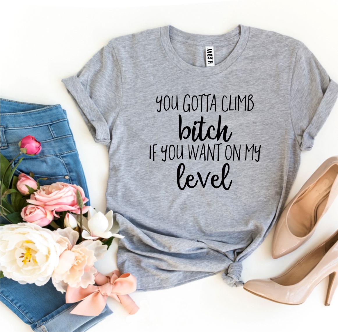 Climb Bitch If You Want On My Level T-shirt Agate