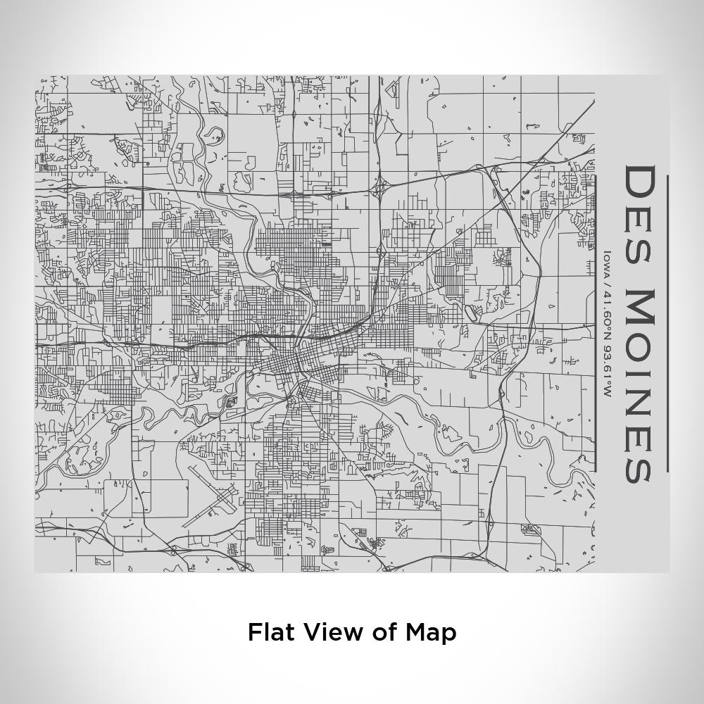 Des Moines - Iowa Map Bottle with Bamboo Top Cyan Castor