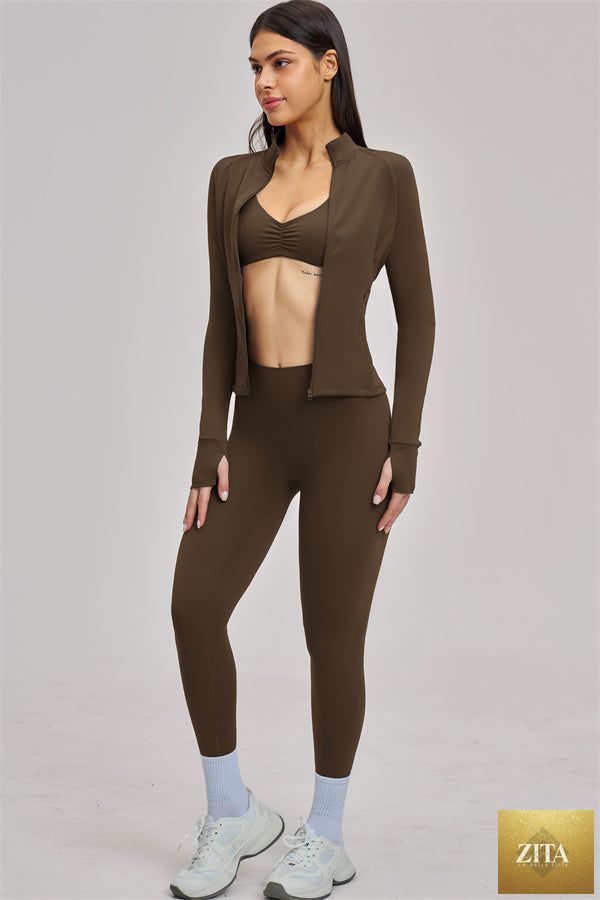 The Swoon Jacket Sports Bra Leggings 3-Piece Set
