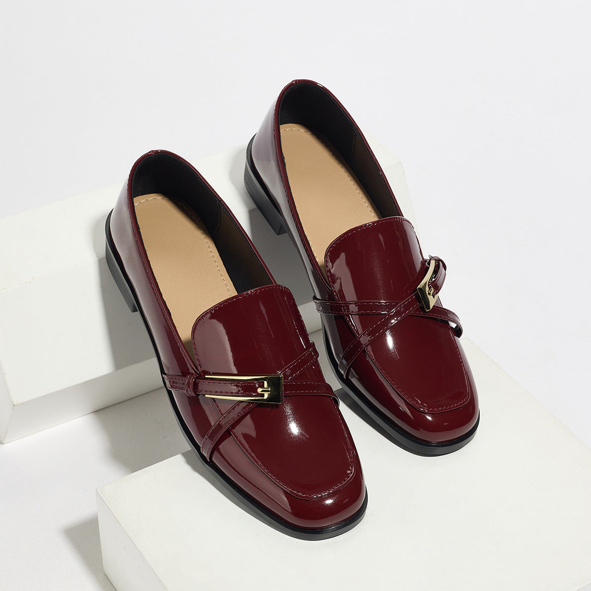 Women’s Patent Leather Square Toe Shoes