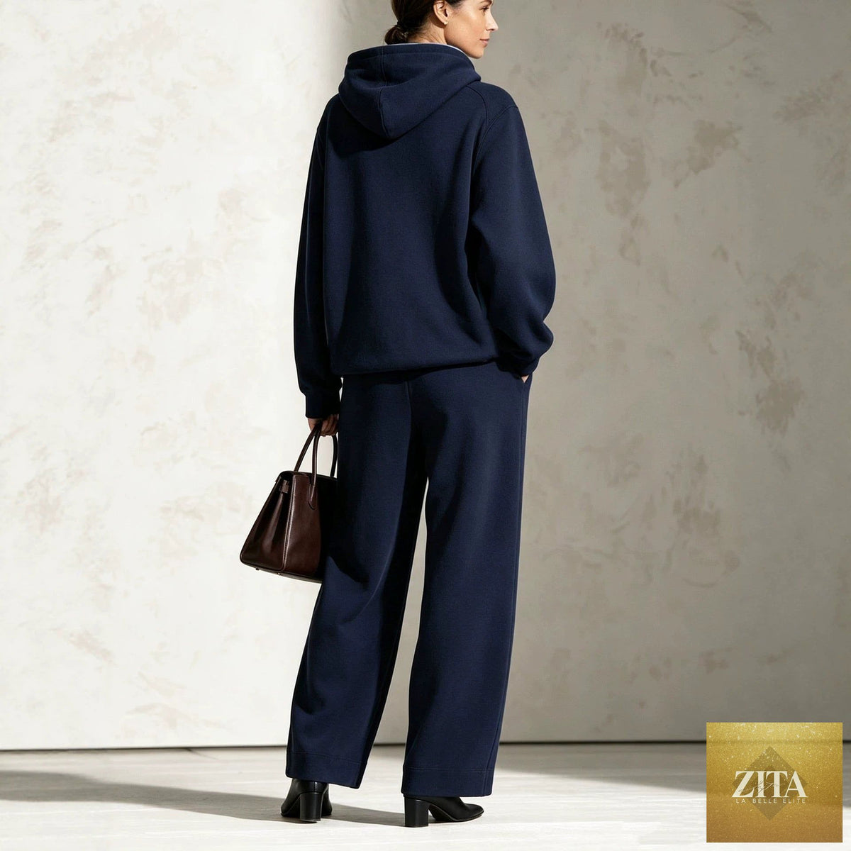 Women's Colour-Block Oversized Raglan Hoodie & Wide-Leg Trouser Set