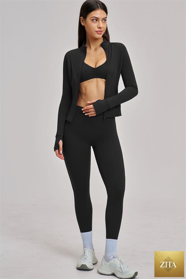 The Swoon Jacket Sports Bra Leggings 3-Piece Set
