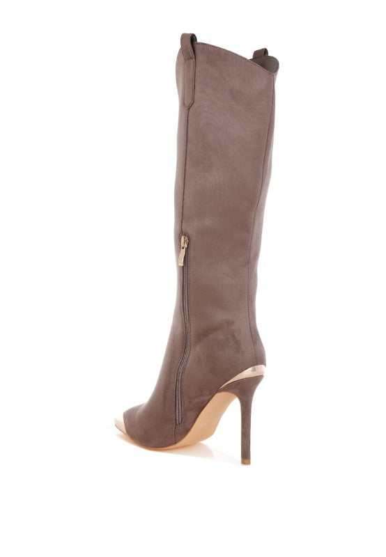 Ridda Metallic Cap Toe Denim Boots