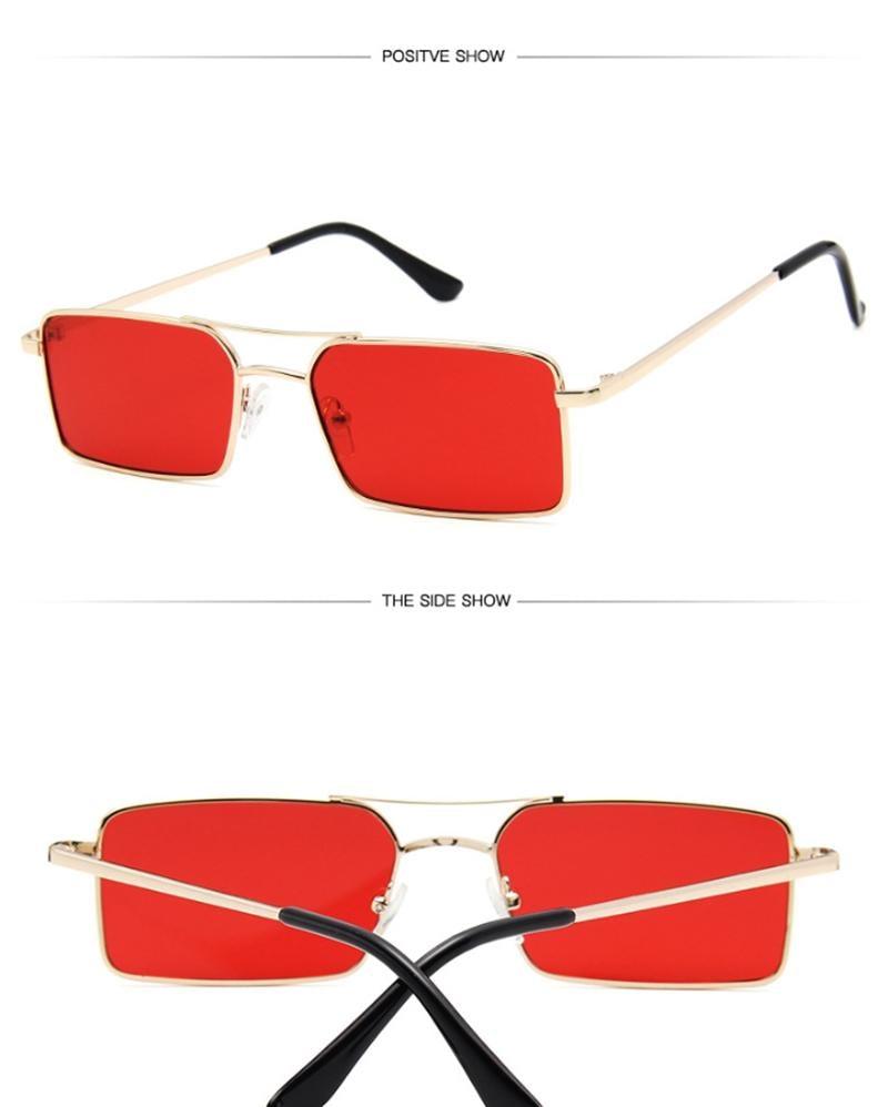Elegant Square Sunglasses For Women Luxury Eyewear For Women/Men High Quality Metal Glasses For Women Outdoor Lightweight Sunglasses For Men Retro Design