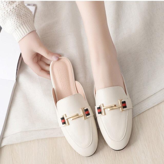 Stevvex women's outdoor platform slides with square toes, slip-on mules, comfortable pointed flats, perfect for casual wear.