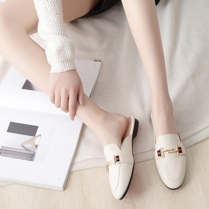 Stevvex women's outdoor platform slides with square toe, slip-on design, comfortable pointed toe, and flat mules for women.
