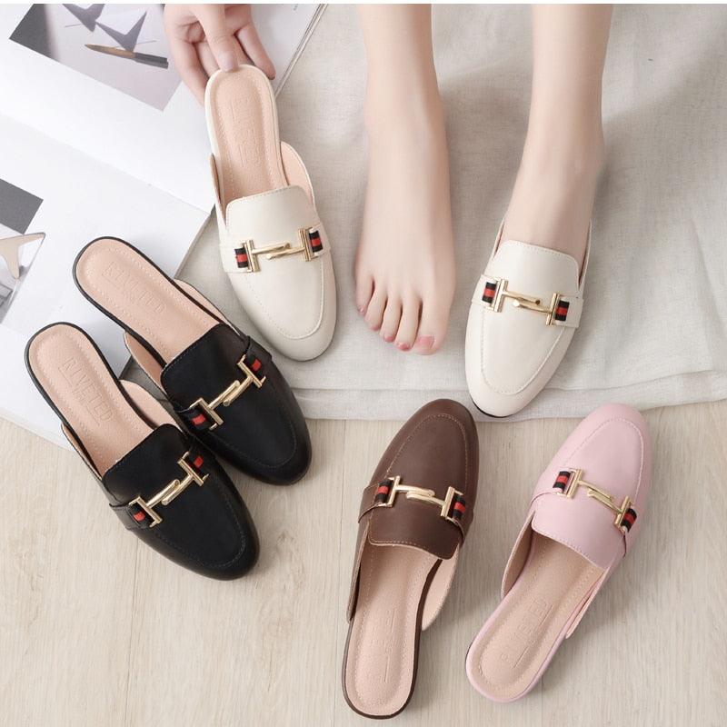Stevvex women's outdoor platform slides with square toe, slip-on mules, and comfortable pointed toe flats for women.