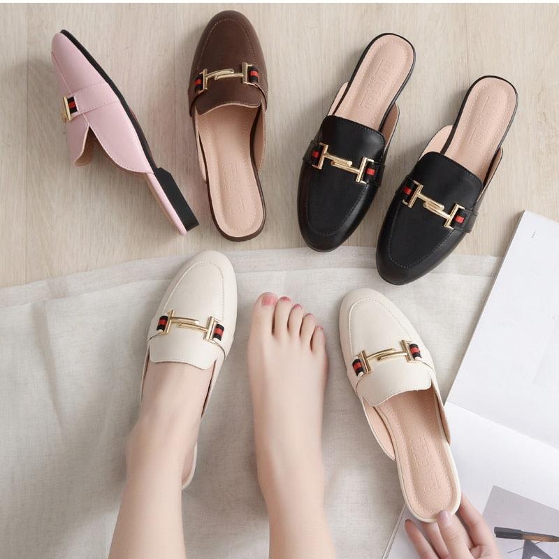 Stevvex women's outdoor platform slides with square toe, slip-on design, comfortable pointed toe, and flat mules for women.