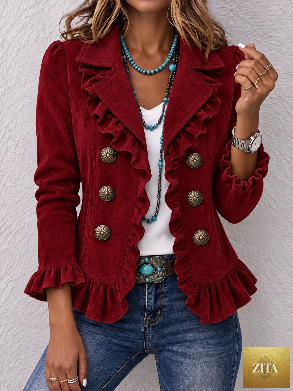 Women's Buttoned Long-Sleeve Cardigan Jacket