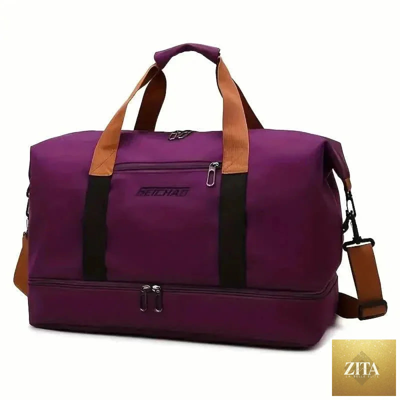 Nylon Duffel Bag for Travel – Large Capacity, Foldable, Shoe Compartment – Men & Women