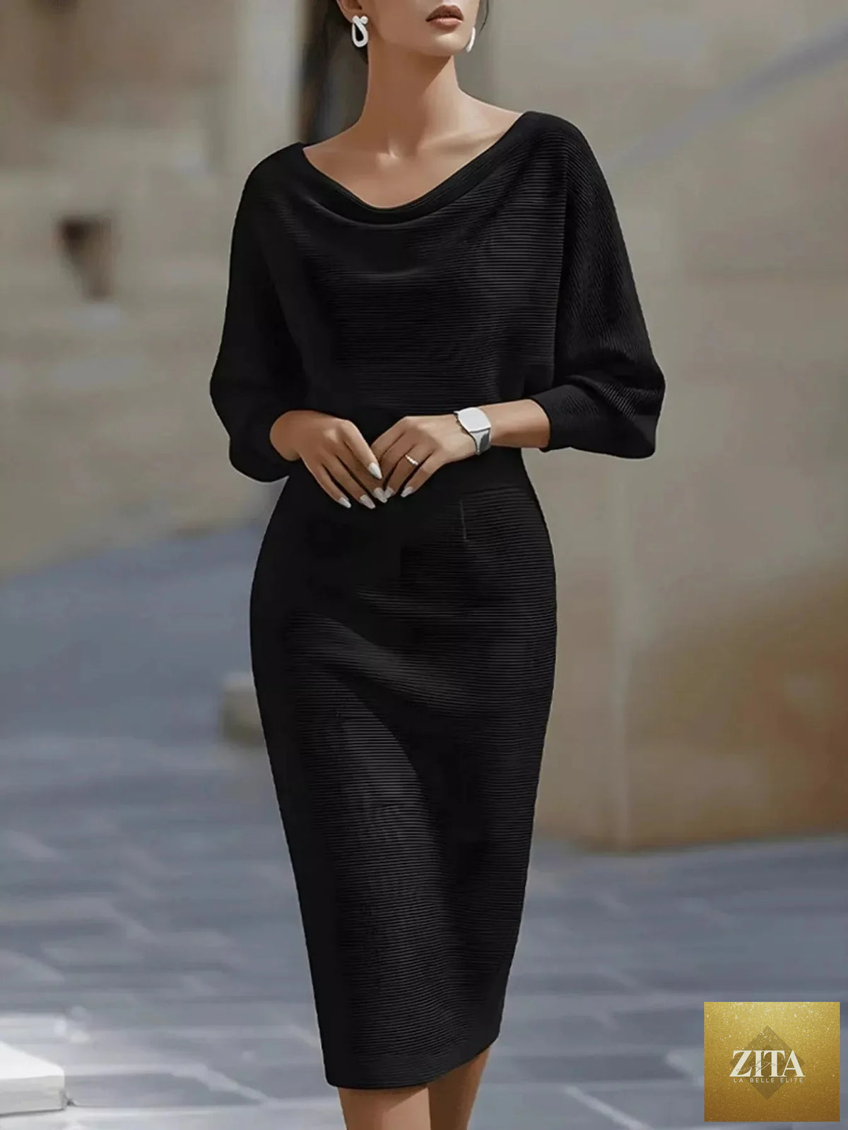 Cowl Neck Knit Bodycon Dresse
