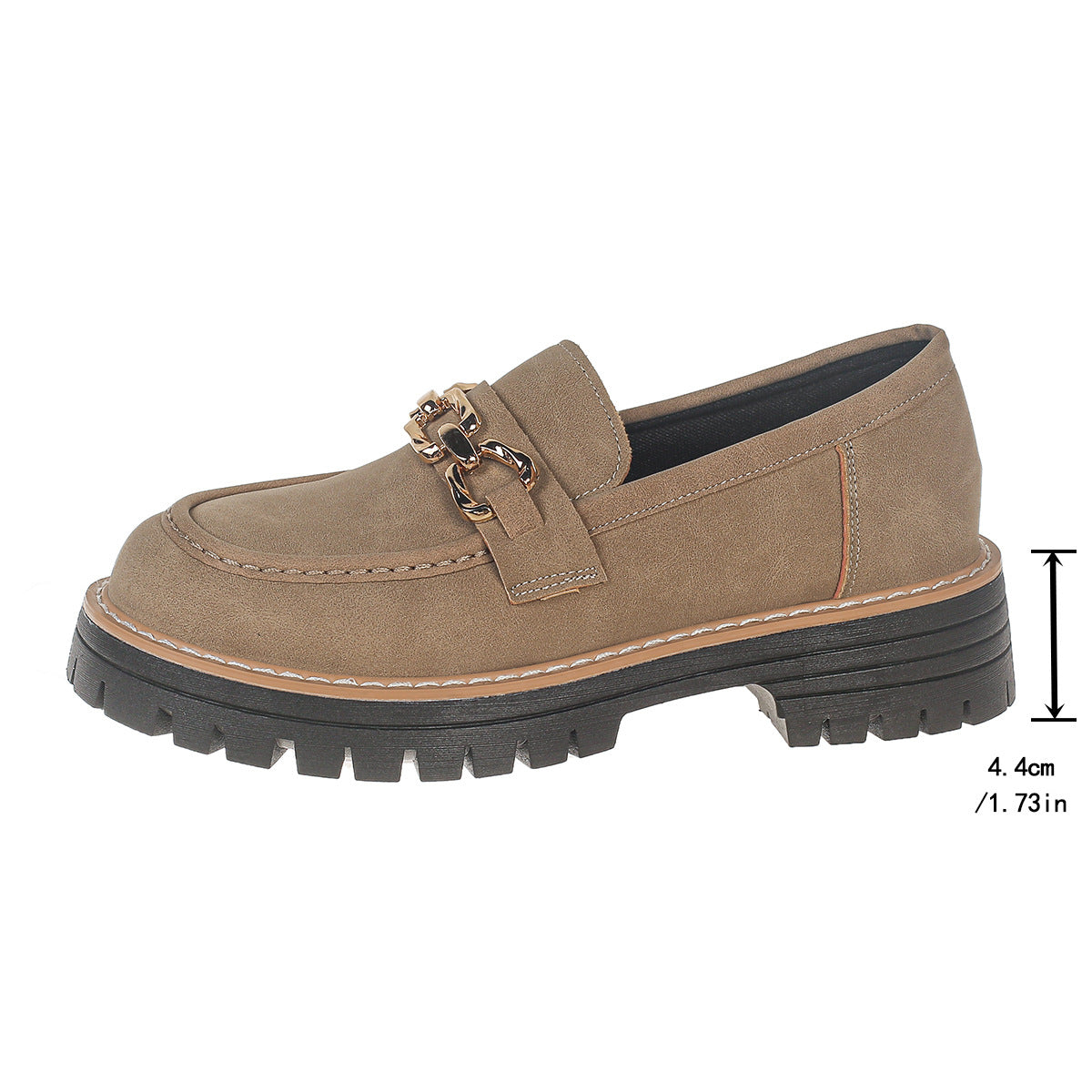 Women's British-style chunky block heel low-top shoes by FitiqueFit, featuring a stylish design and comfortable footwear details.