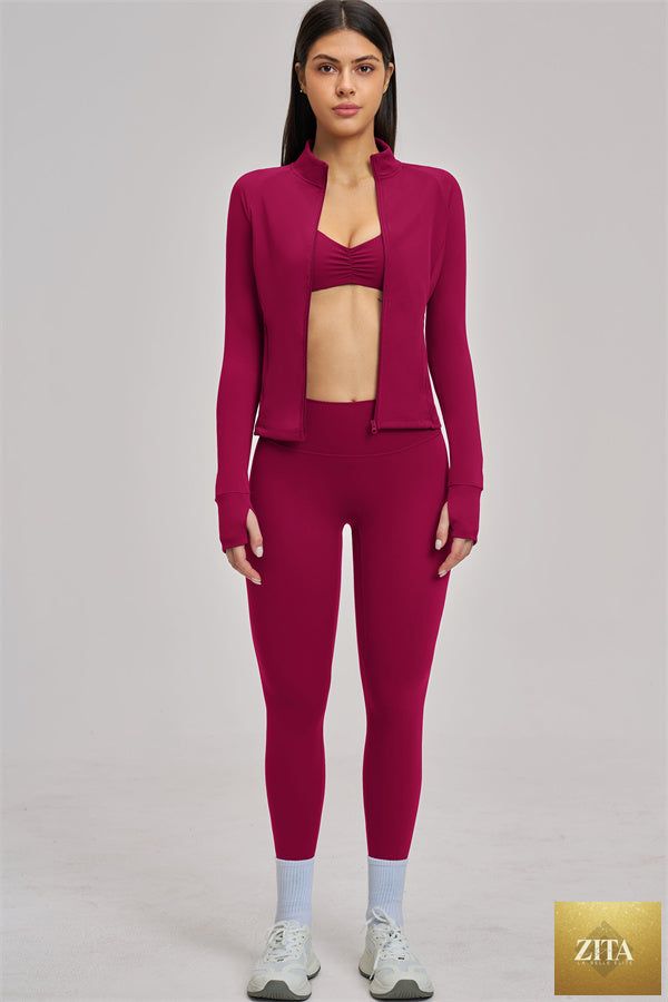 The Swoon Jacket Sports Bra Leggings 3-Piece Set