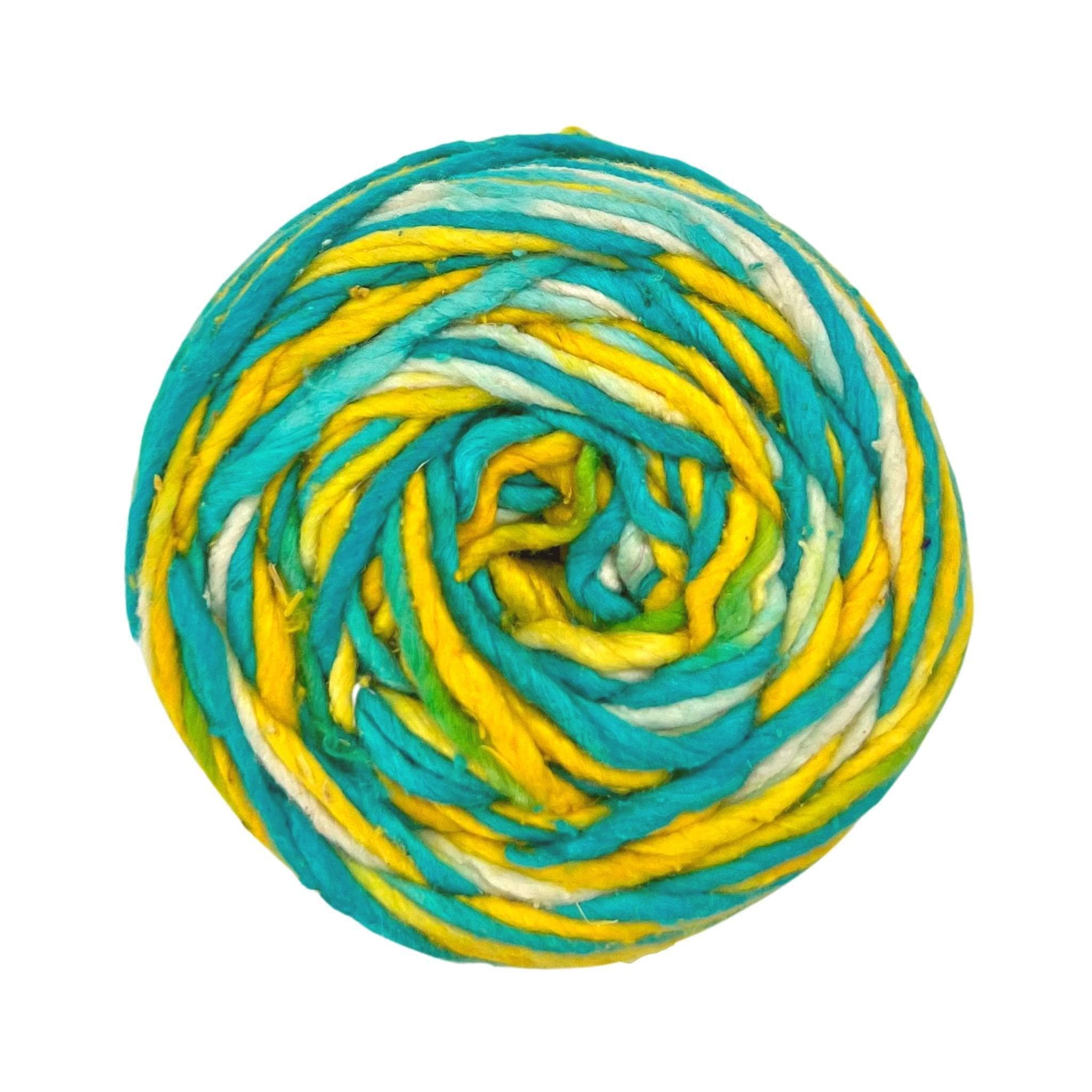 Darn Good Yarn Fashion Skinny Scarf Crochet Kit with ocean-light eco-friendly yarn, perfect for boho-style knitting projects.