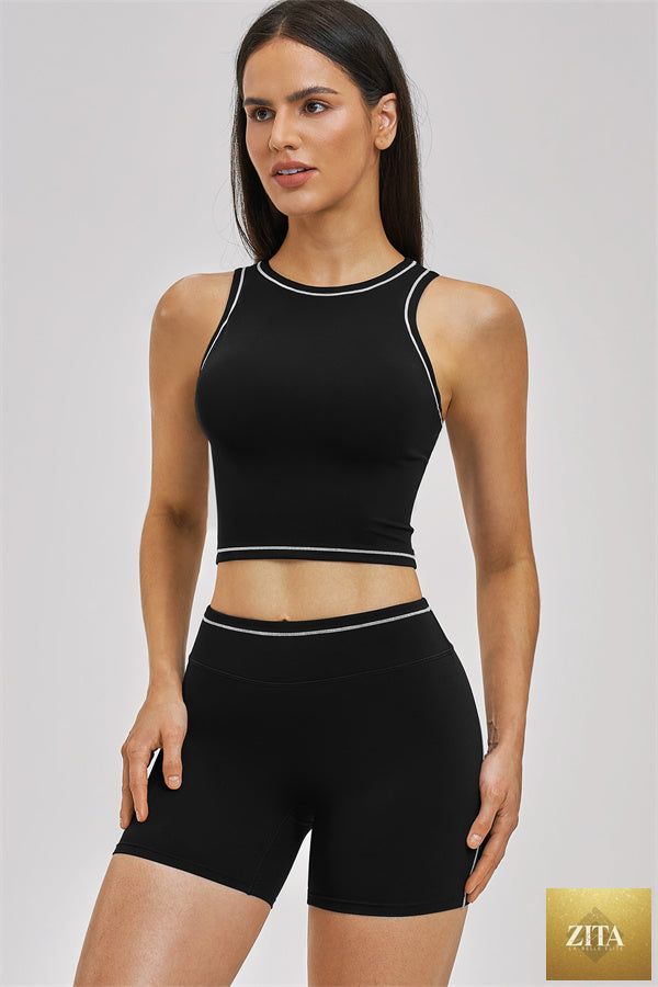 The Unbound Crop Top Shorts 2-Piece Set